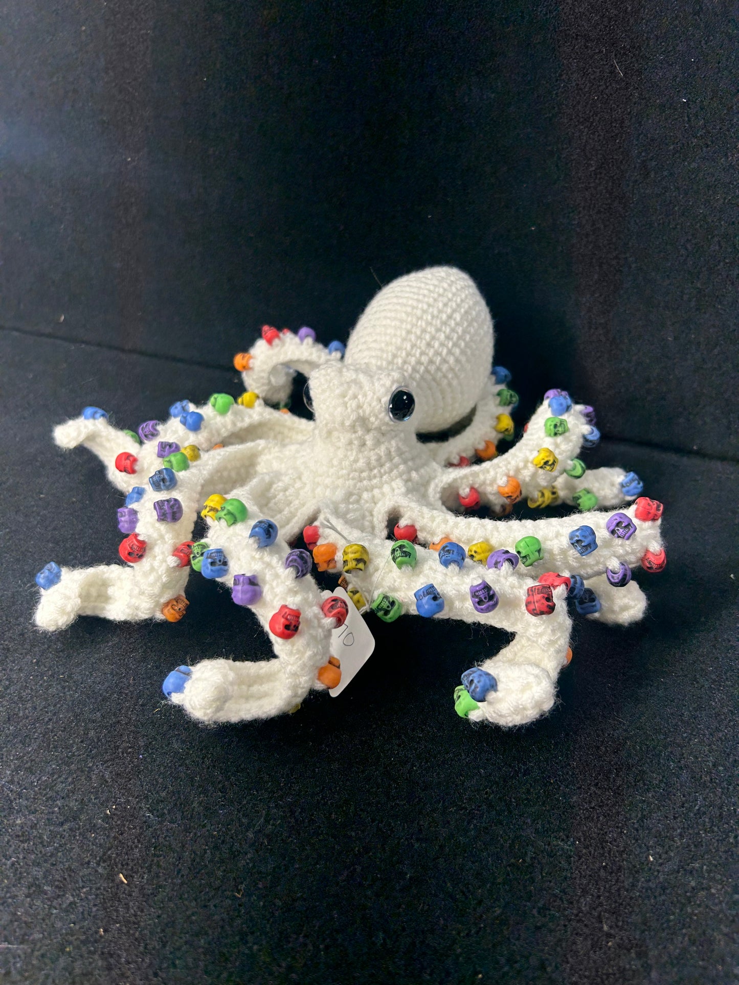 White Rainbow Crochet Octopus