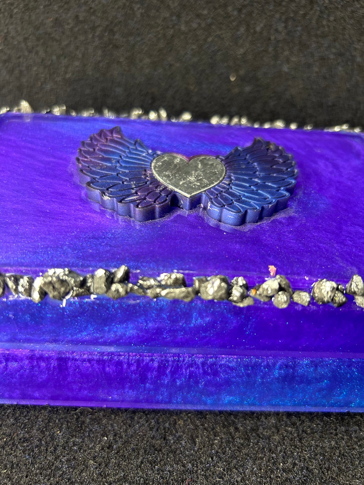 Purple Blue Heart Jewelry Box