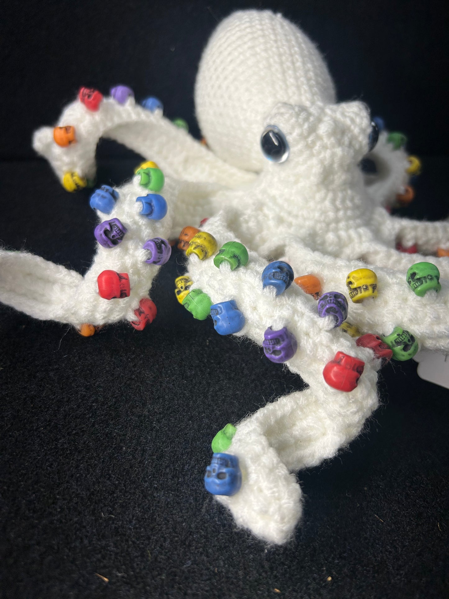 White Rainbow Crochet Octopus
