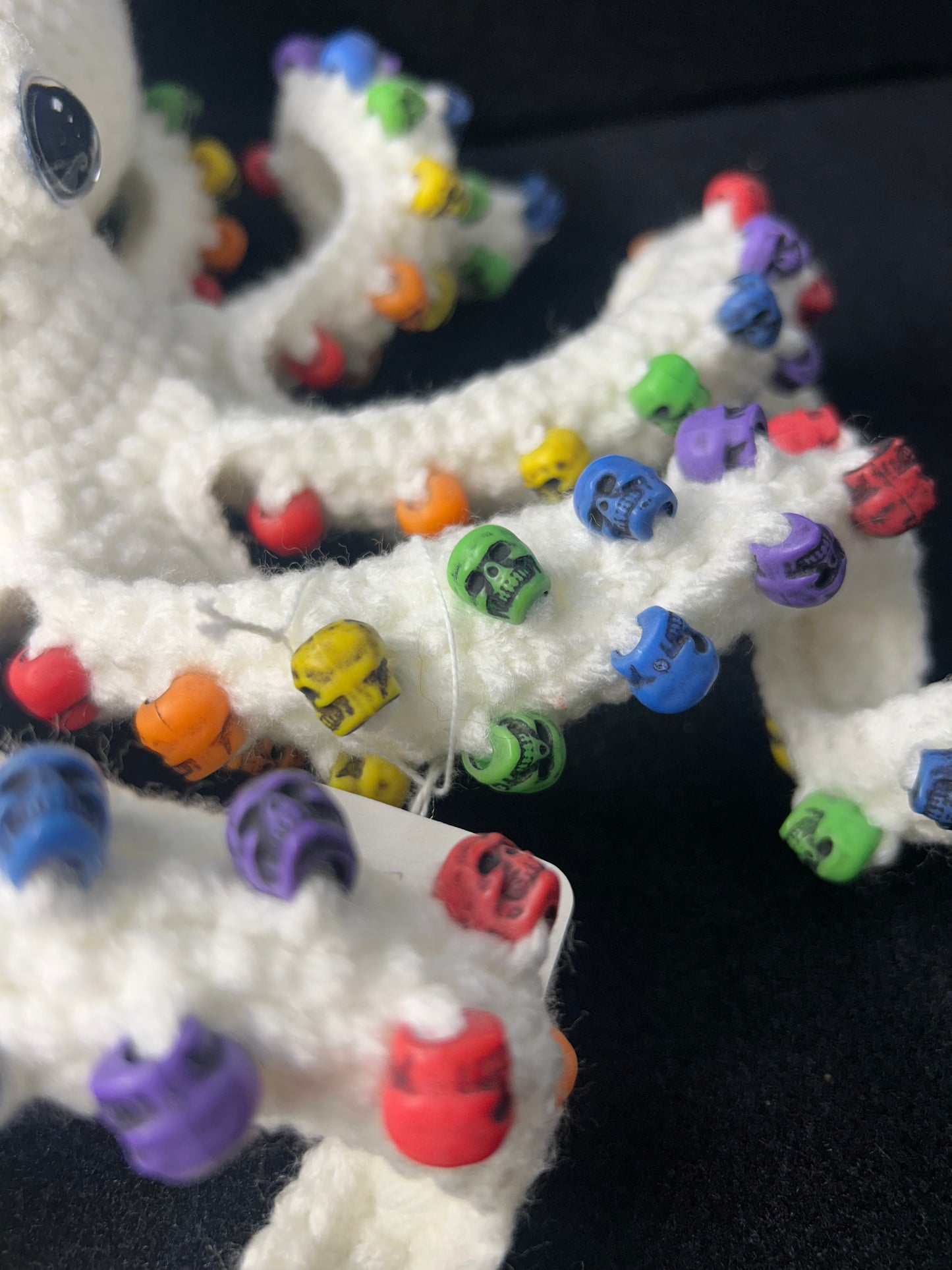 White Rainbow Crochet Octopus