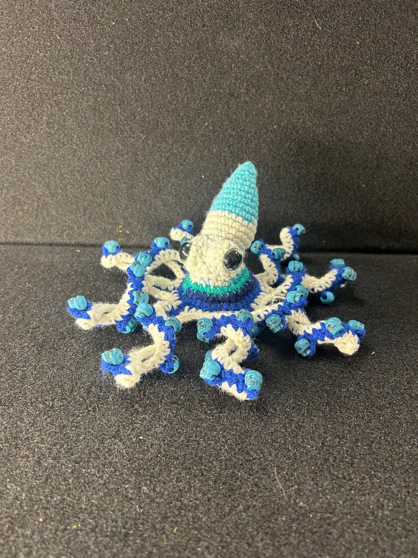 Blue White Crochet Octopus