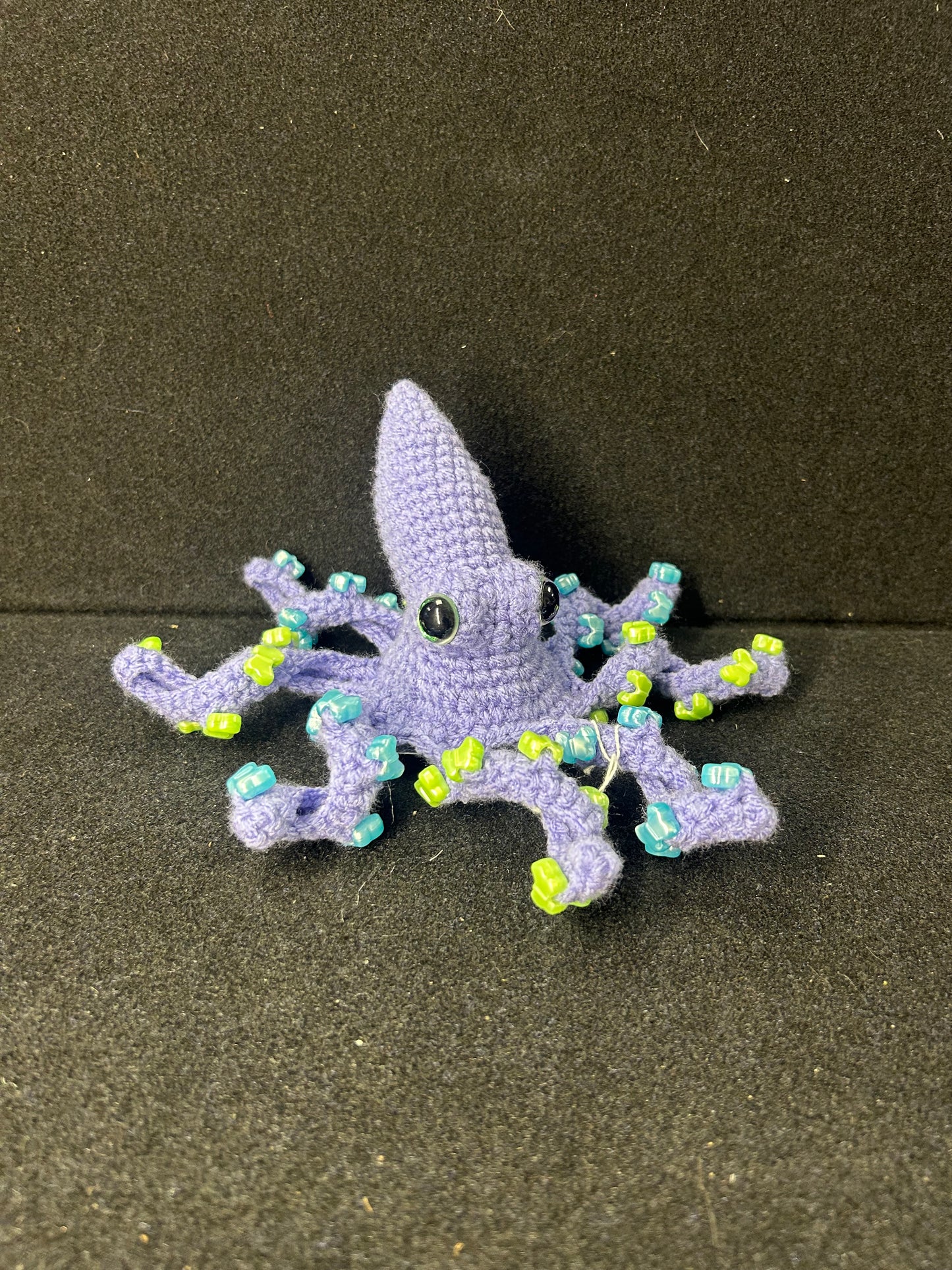 Blue Crochet Octopus with Butterflies