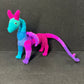 Pink Purple Blue Crochet Dragon