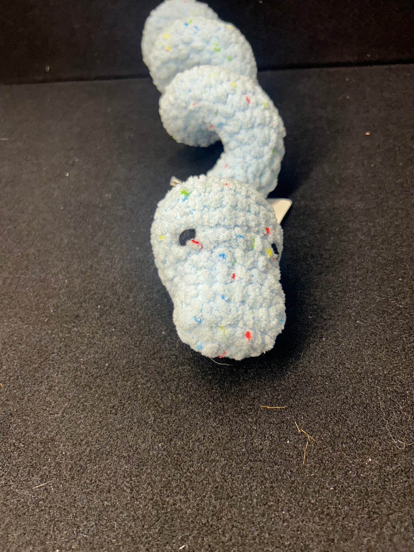 Light Blue Sparkle Crochet Snake