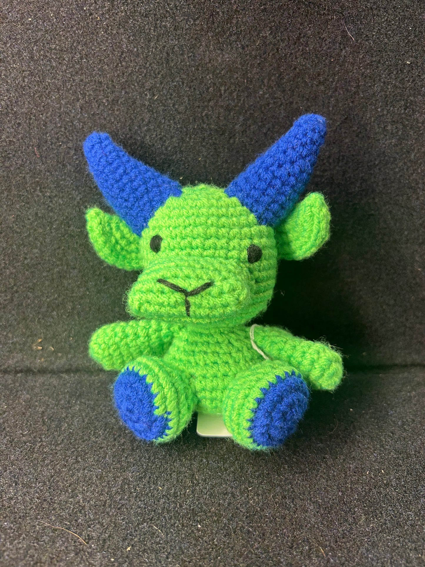 Green Blue Crochet Bull