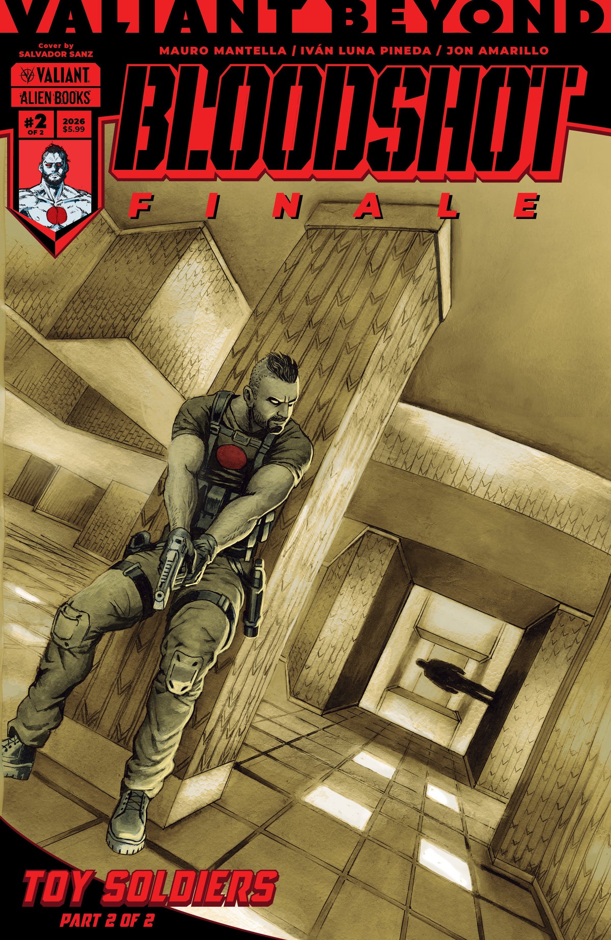 Valiant Beyond: Bloodshot #8--Toy Soldiers #2 Finale Cover A (Sanz) (Pre-Order by 10/12/26 | Est. In-Store: 11/25/26 | Ships after release)