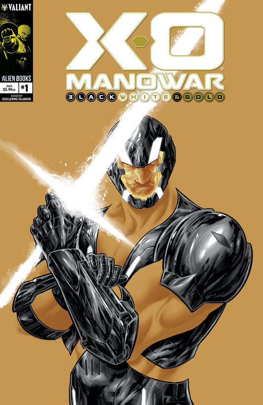 X-O Manowar: Black, White & Gold #1 Cover A (Fajardo) (Pre-Order by 09/14/26 | Est. In-Store: 10/21/26 | Ships after release)
