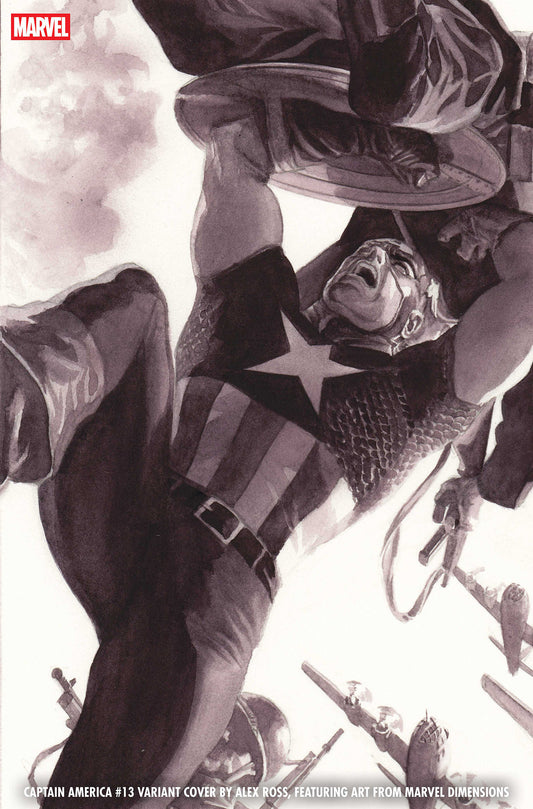 CAPTAIN AMERICA #13 ALEX ROSS MARVEL DIMENSIONS VARIANT [ARM] (Pre-Order by 06/15/26 | Est. In-Store: 07/15/26 | Ships after release)