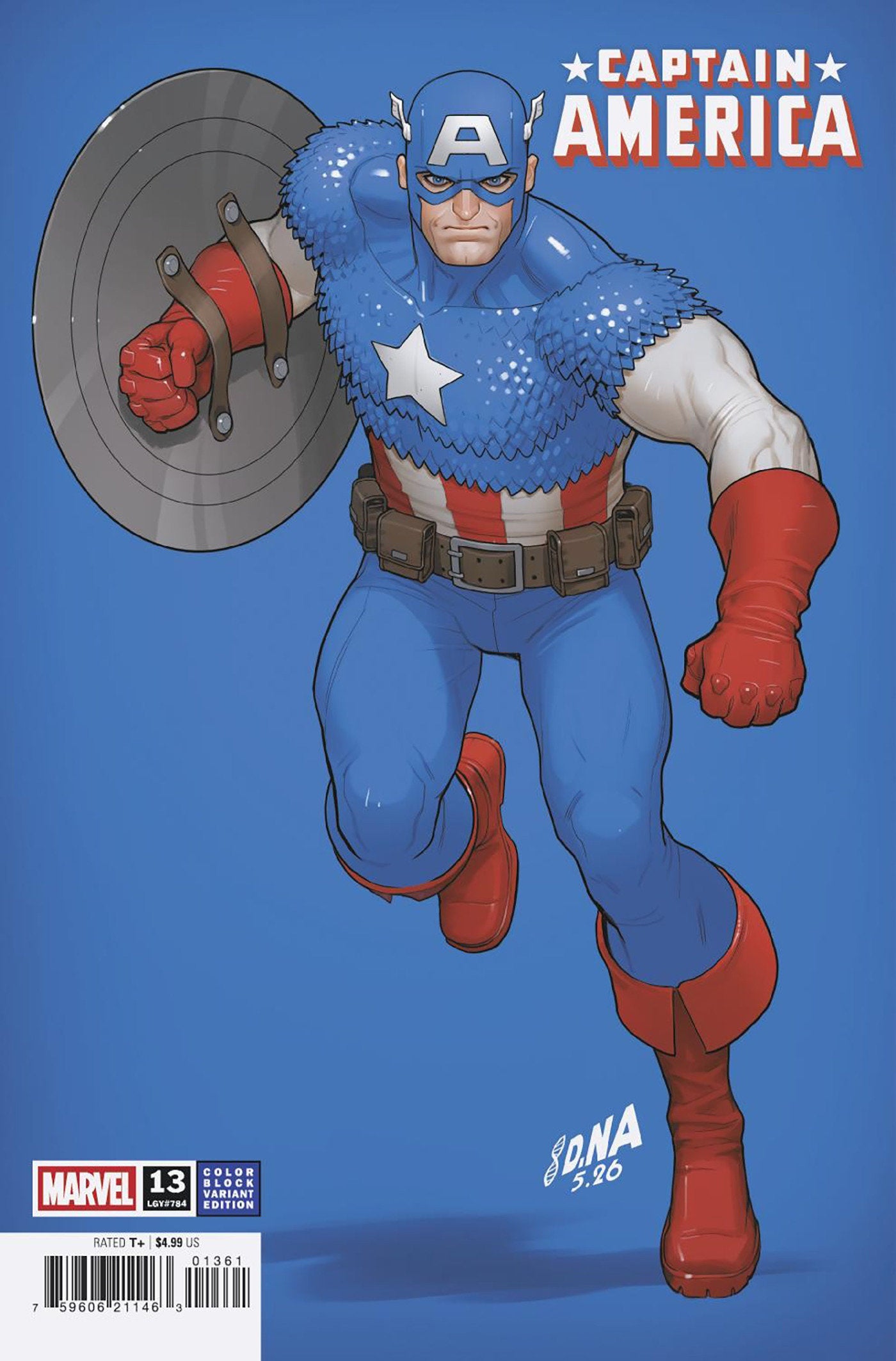 CAPTAIN AMERICA #13 DAVID NAKAYAMA COLOR BLOCK BLUE VARIANT [ARM] (Pre-Order by 06/15/26 | Est. In-Store: 07/15/26 | Ships after release)