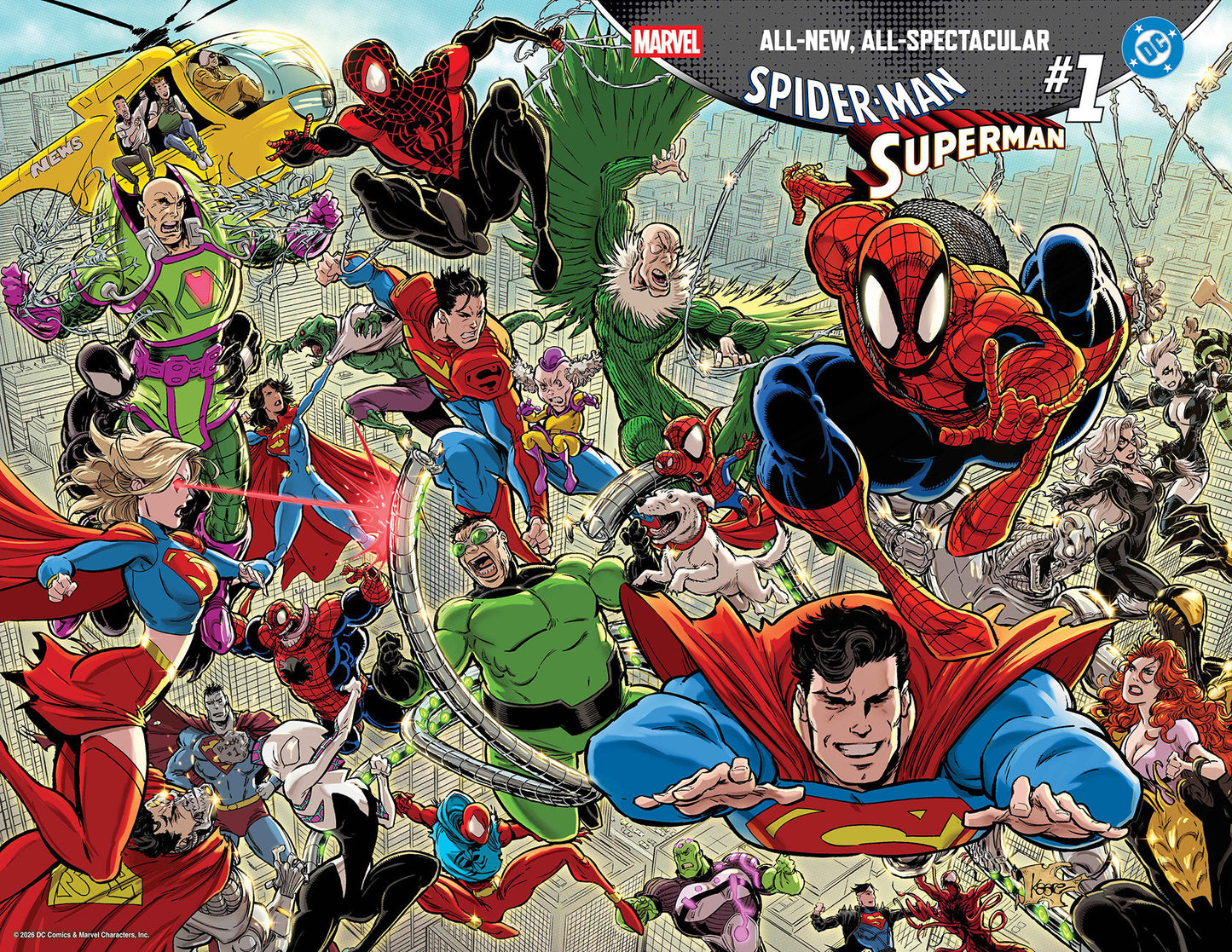 MARVEL/DC: SPIDER-MAN/SUPERMAN #1 KAARE ANDREWS WRAPAROUND VARIANT (Order By 03/02/26) (Estimated In Store By 04/15/26)