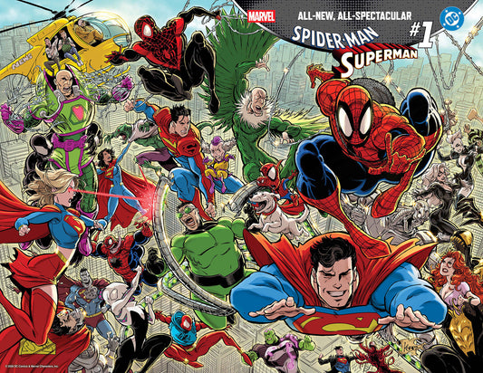 MARVEL/DC: SPIDER-MAN/SUPERMAN #1 KAARE ANDREWS WRAPAROUND VARIANT (Order By 03/02/26) (Estimated In Store By 04/15/26)