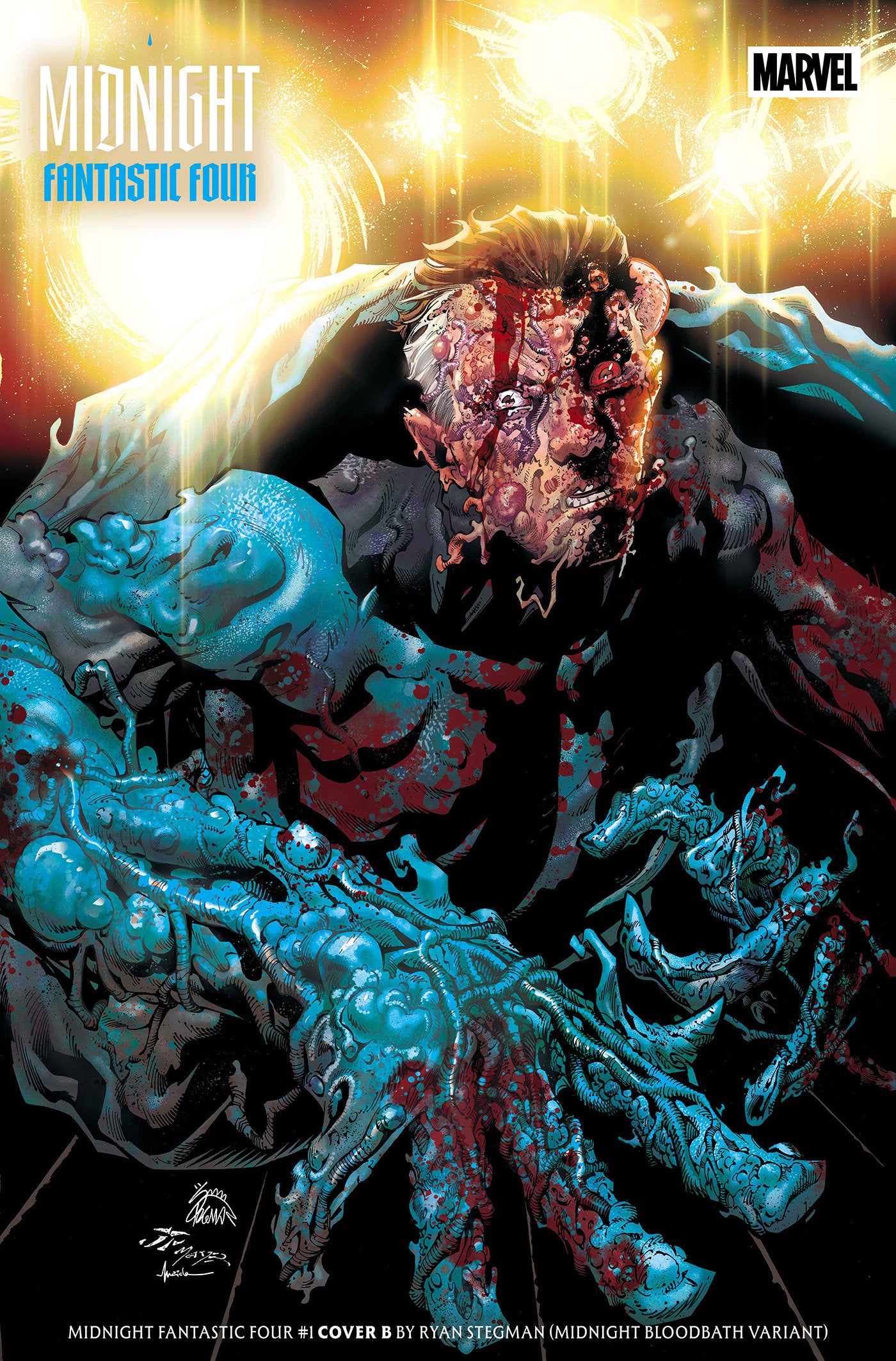 MIDNIGHT FANTASTIC FOUR #1 COVER B RYAN STEGMAN MIDNIGHT BLOODBATH VARIANT (Pre-Order by 08/31/26 | Est. In-Store: 10/07/26 | Ships after release)