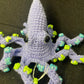 Blue Crochet Octopus with Butterflies