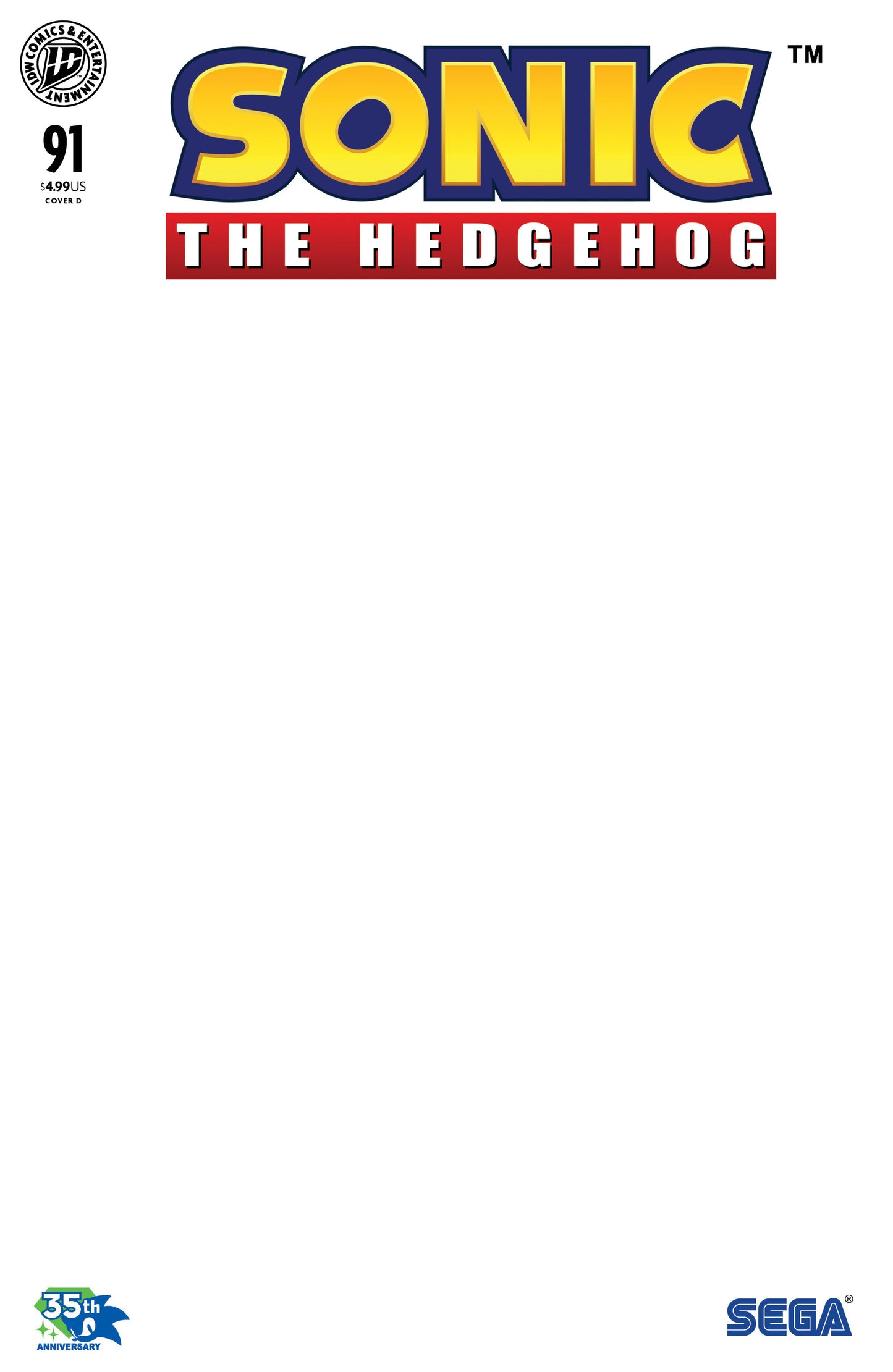 Sonic the Hedgehog #91 Variant D (Sketch Variant) (Pre-Order by 09/21/26 | Est. In-Store: 10/28/26 | Ships after release)