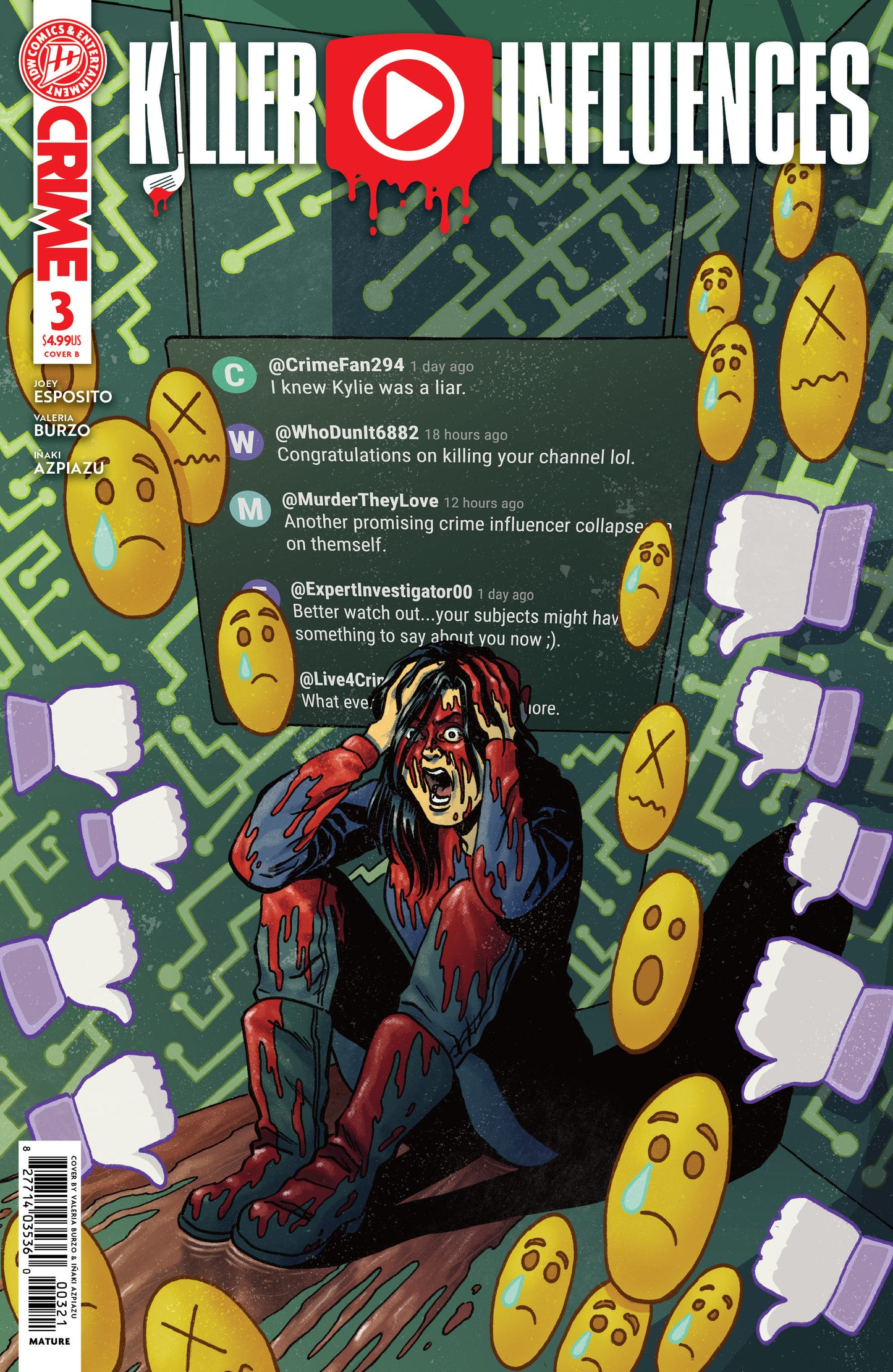 Killer Influences #3 Variant B (Burzo) (Pre-Order by 08/10/26 | Est. In-Store: 09/16/26 | Ships after release)