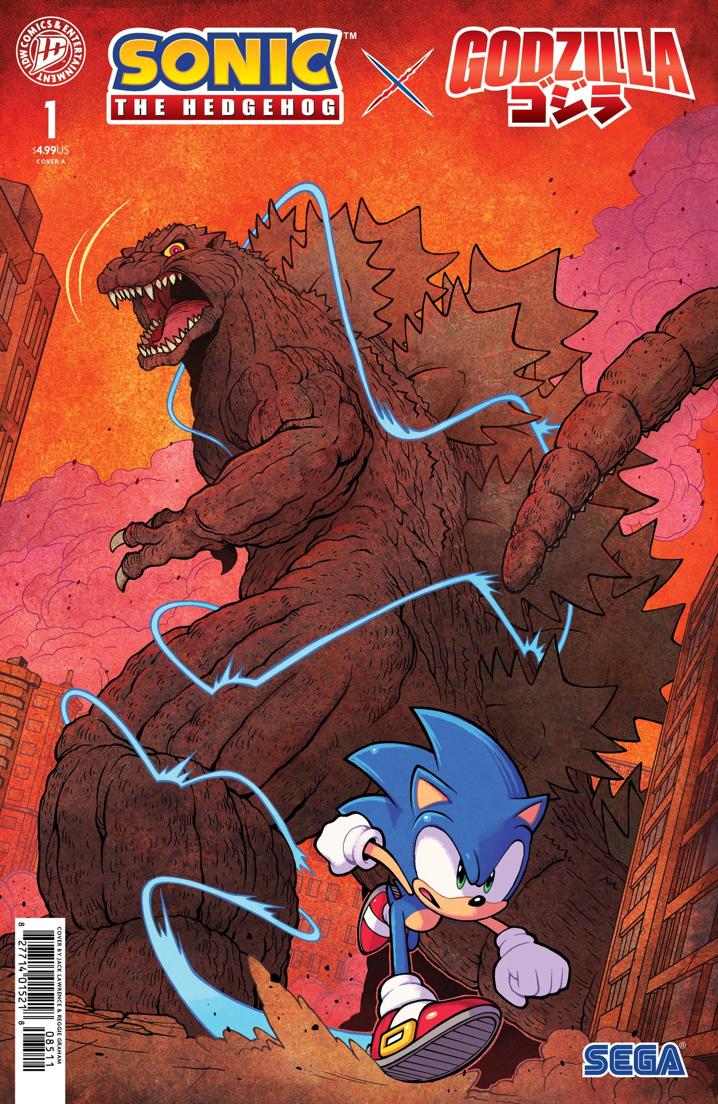 Sonic the Hedgehog x Godzilla #1 Cover A (Lawrence) (Order By 06/08/26) (Estimated In Store By 07/15/26) (THIS ITEM IS A PRE-ORDER AND YOU WILL NOT RECEIVE IT UNTIL AFTER THE IN STORE DATE)