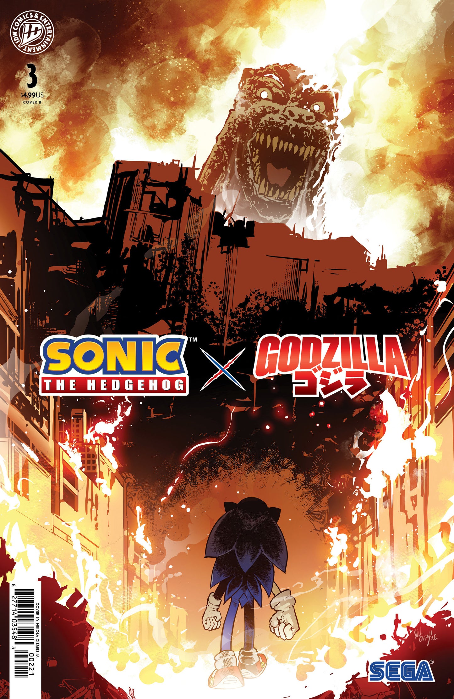 Sonic the Hedgehog x Godzilla #3 Variant B (Cizmesija) (Pre-Order by 09/07/26 | Est. In-Store: 10/14/26 | Ships after release)