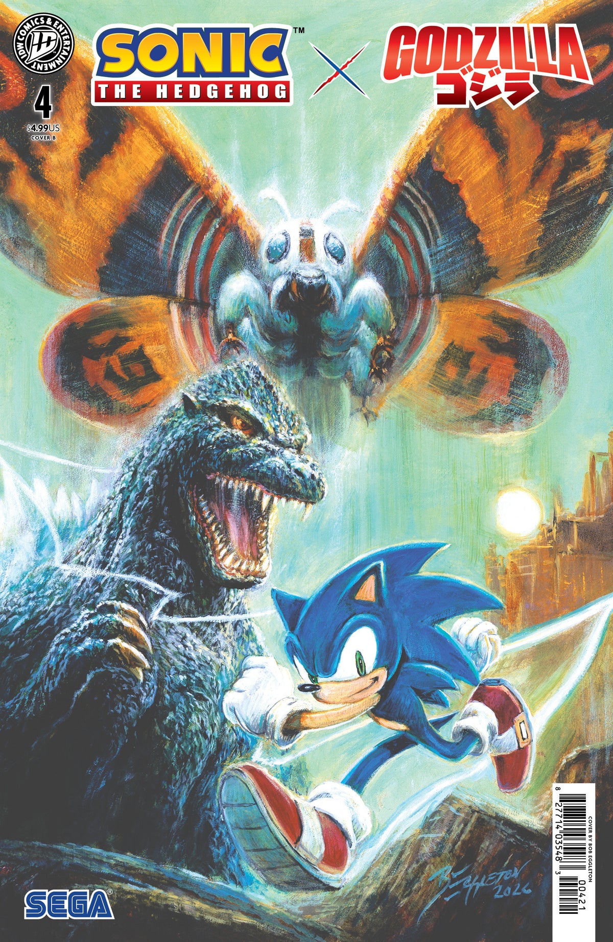 Sonic the Hedgehog x Godzilla #4 Variant B (Eggleton) (Pre-Order by 10/05/26 | Est. In-Store: 11/11/26 | Ships after release)