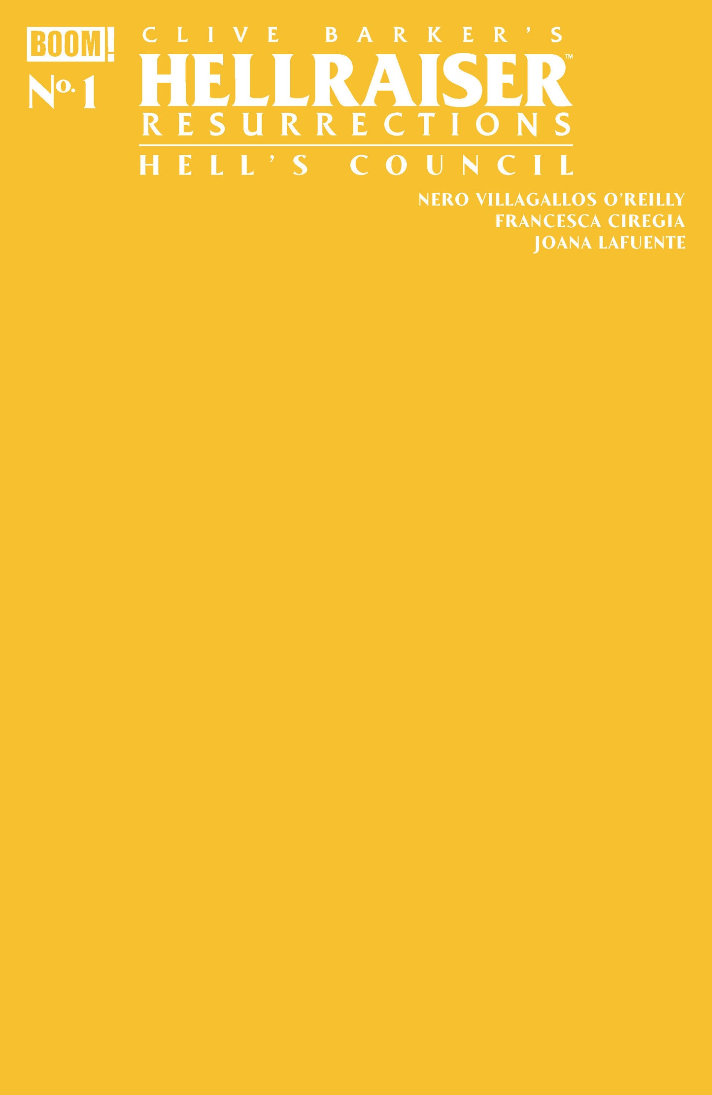 Hellraiser: Resurrections - Hell's Council #1 C Yellow Blank Sketch Variant (Pre-Order by 08/17/26 | Est. In-Store: 09/23/26 | Ships after release)