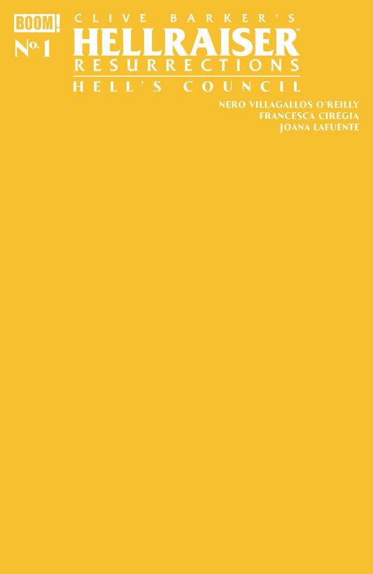 Hellraiser: Resurrections - Hell's Council #1 C Yellow Blank Sketch Variant (Pre-Order by 08/17/26 | Est. In-Store: 09/23/26 | Ships after release)