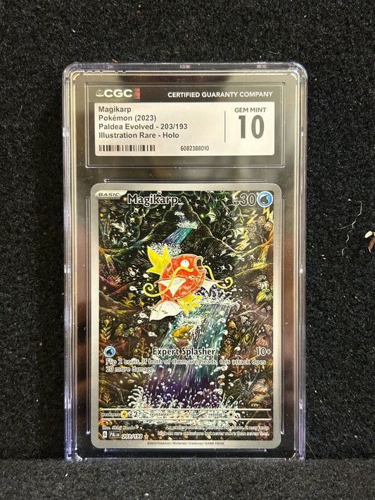 Magikarp – Pokémon (2023) – Paldea Evolved – 203/193 – Illustration Rare – Holo – CGC 10 Gem Mint