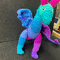 Pink Purple Blue Crochet Dragon