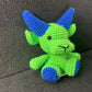 Green Blue Crochet Bull