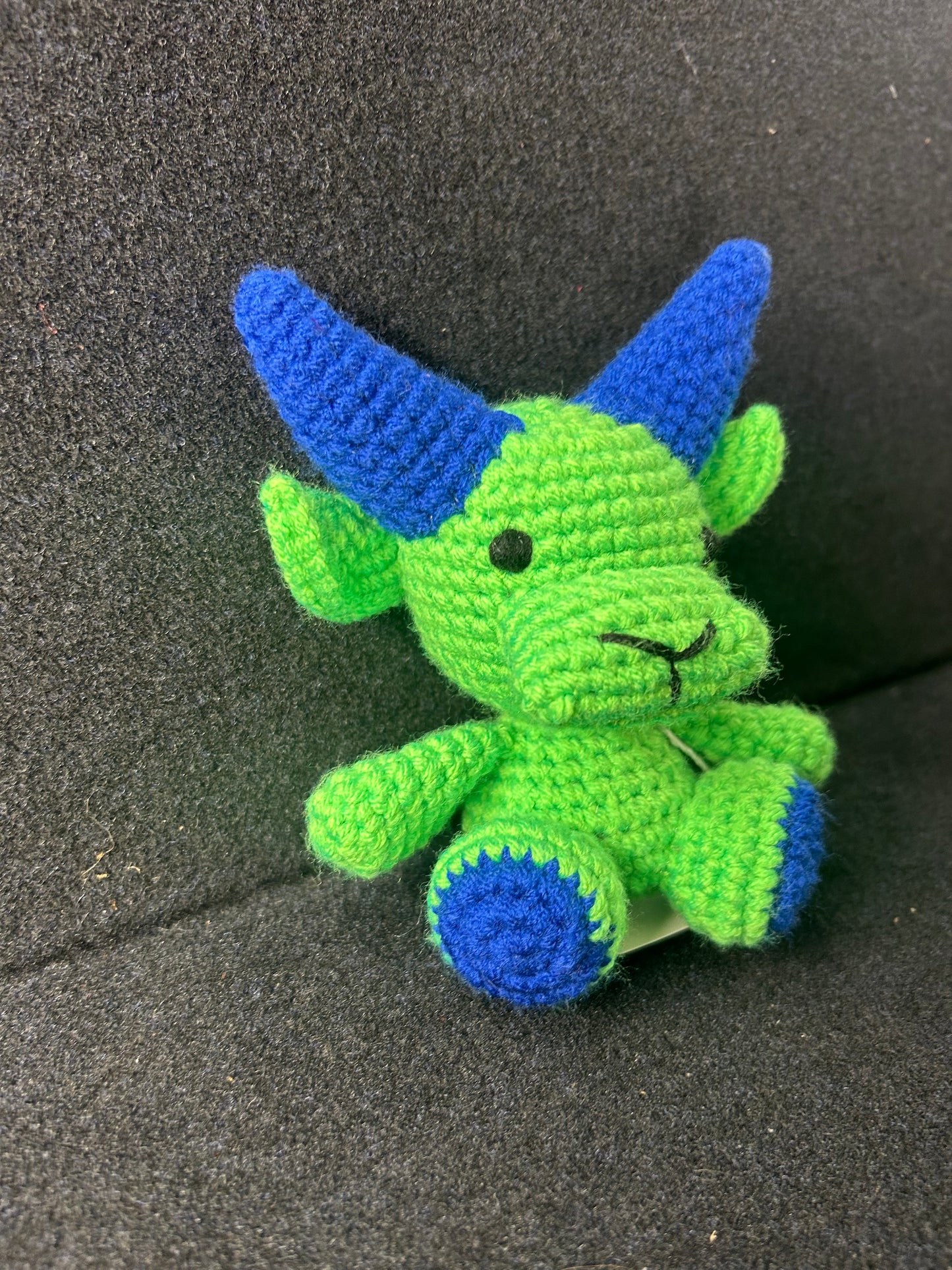 Green Blue Crochet Bull
