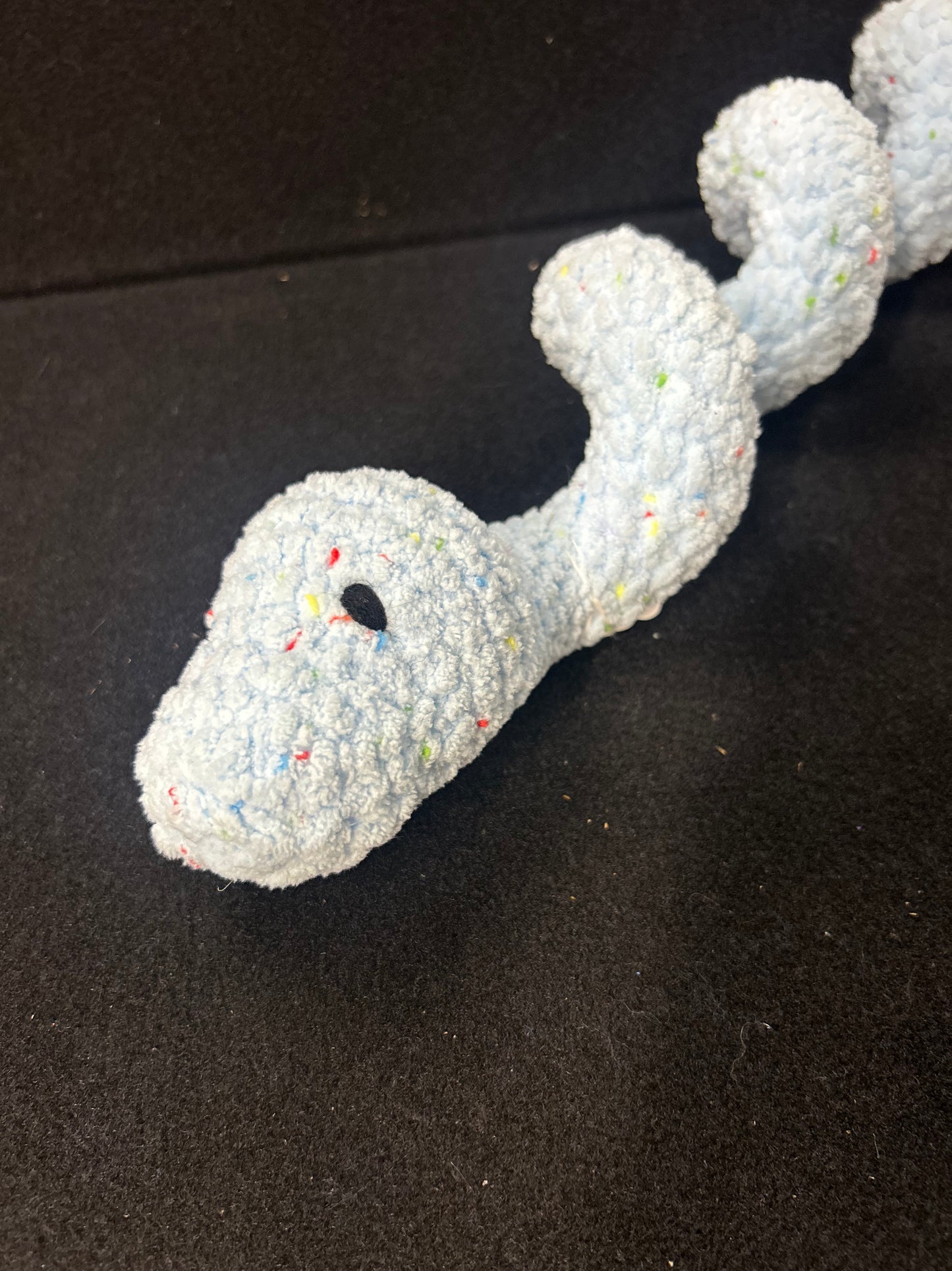 Light Blue Sparkle Crochet Snake