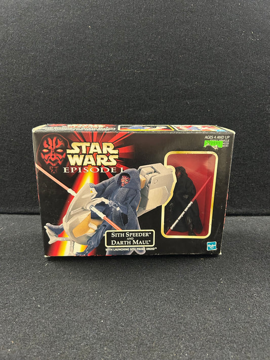 Star wars episode 1 sith speeder and darth maul with launching sith prob droid Hasbro
