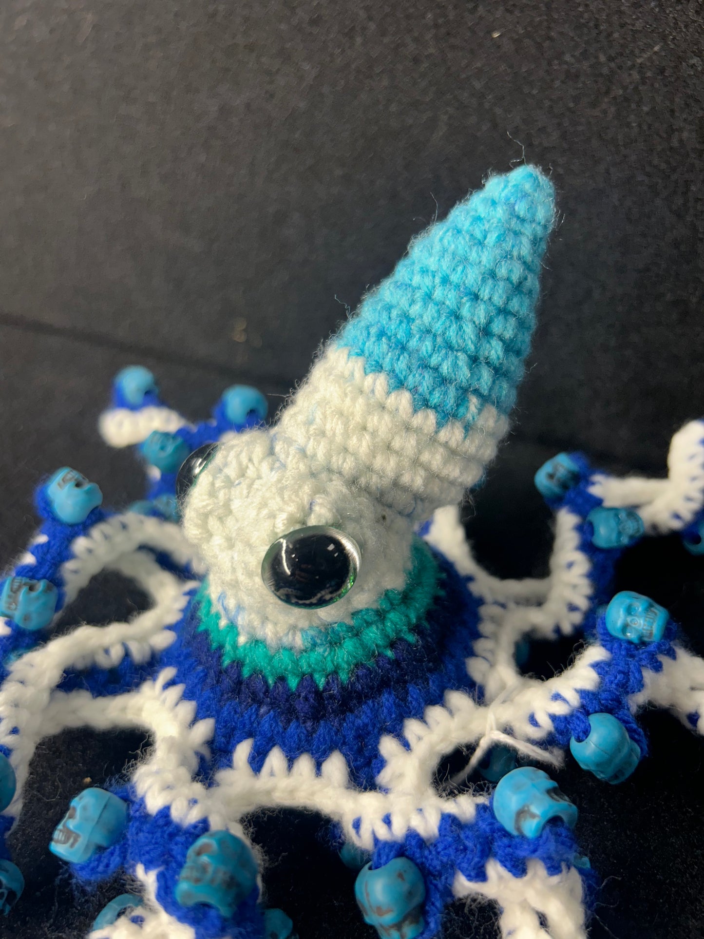 Blue White Crochet Octopus