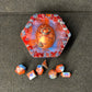 Hexagon Red and Blue Dragon Egg Dice Box