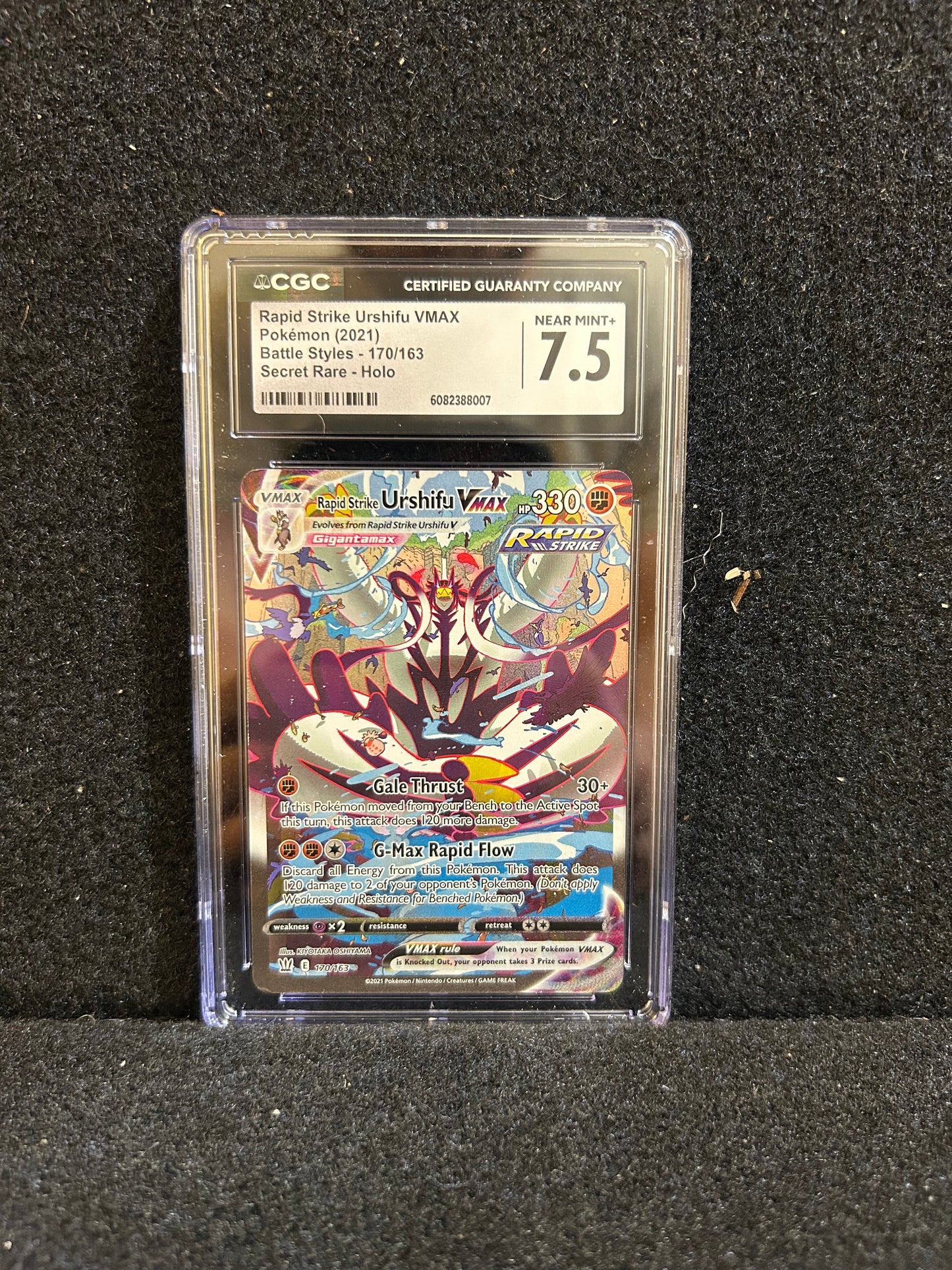 Rapid Strike Urshifu VMAX – Pokémon (2021) – Battle Styles – 170/163 – Secret Rare – Holo – CGC 7.5 Near Mint+