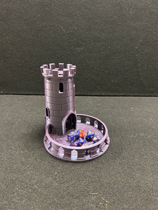 3D Printed Purple Dice Tower