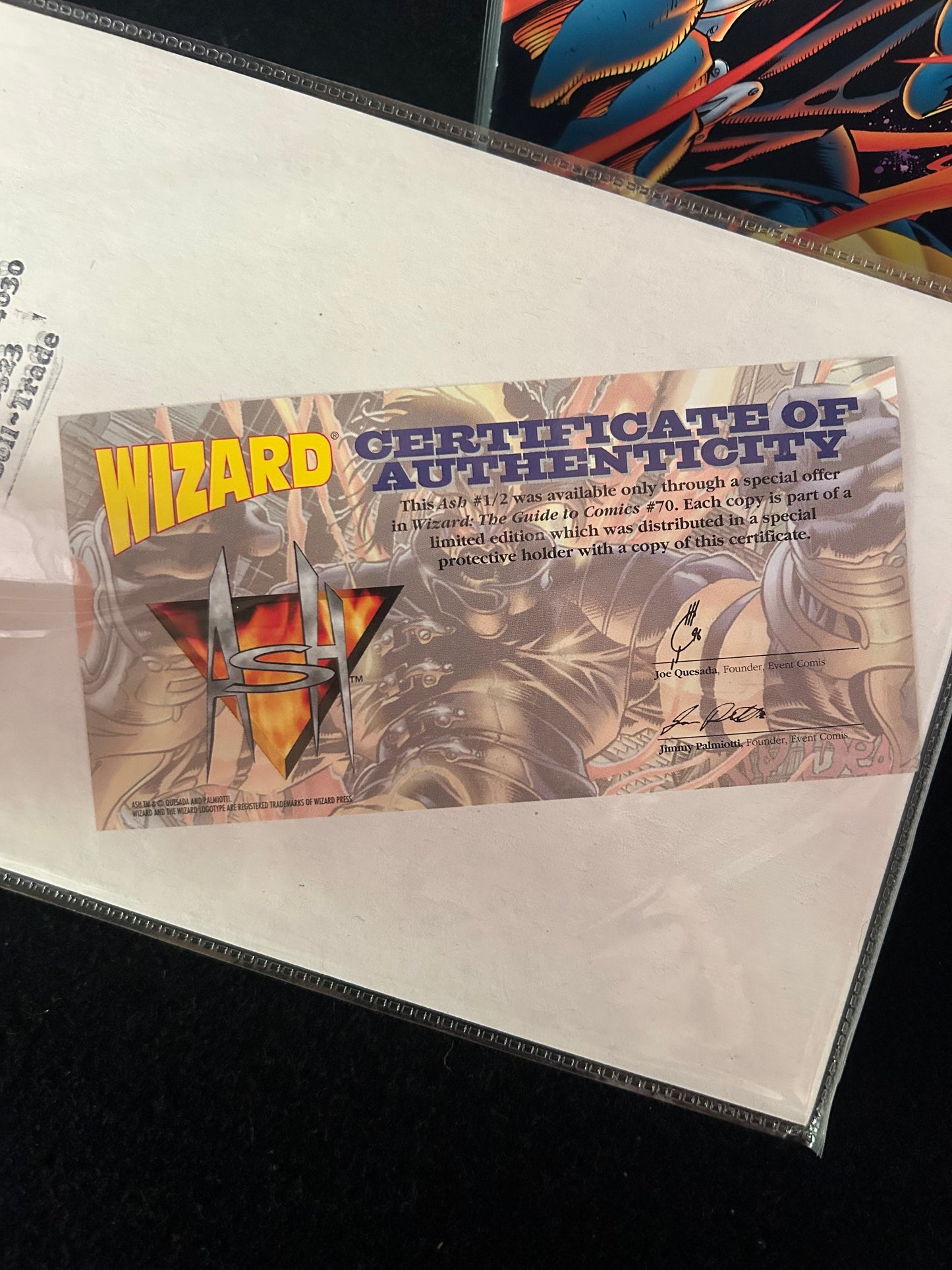 Ash #1/2 (Wizard 1996) With COA