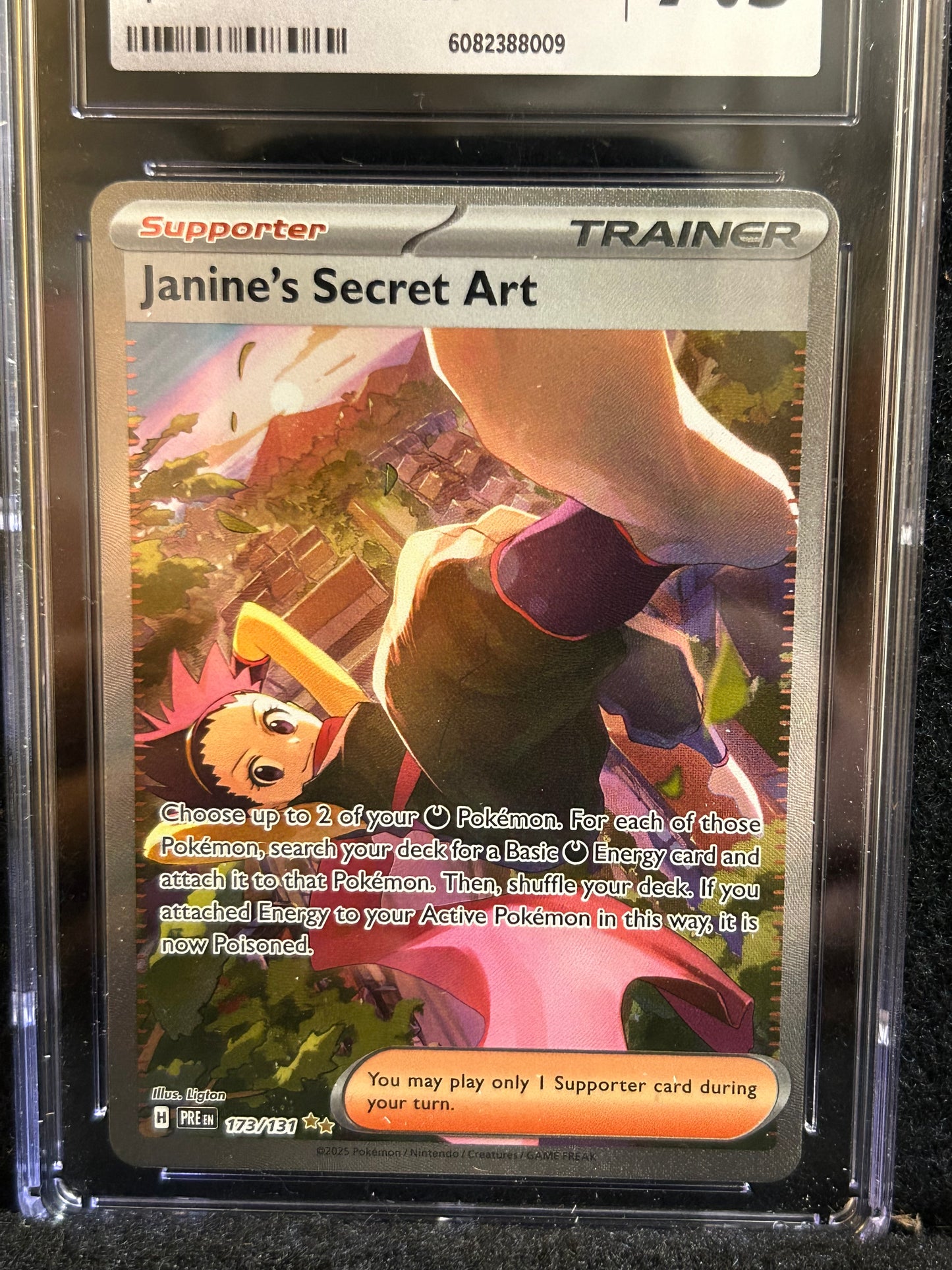 Janine’s Secret Art – Pokémon (2025) – Prismatic Evolutions – 173/131 – Special Illustration Rare – CGC 7.5 Near Mint+