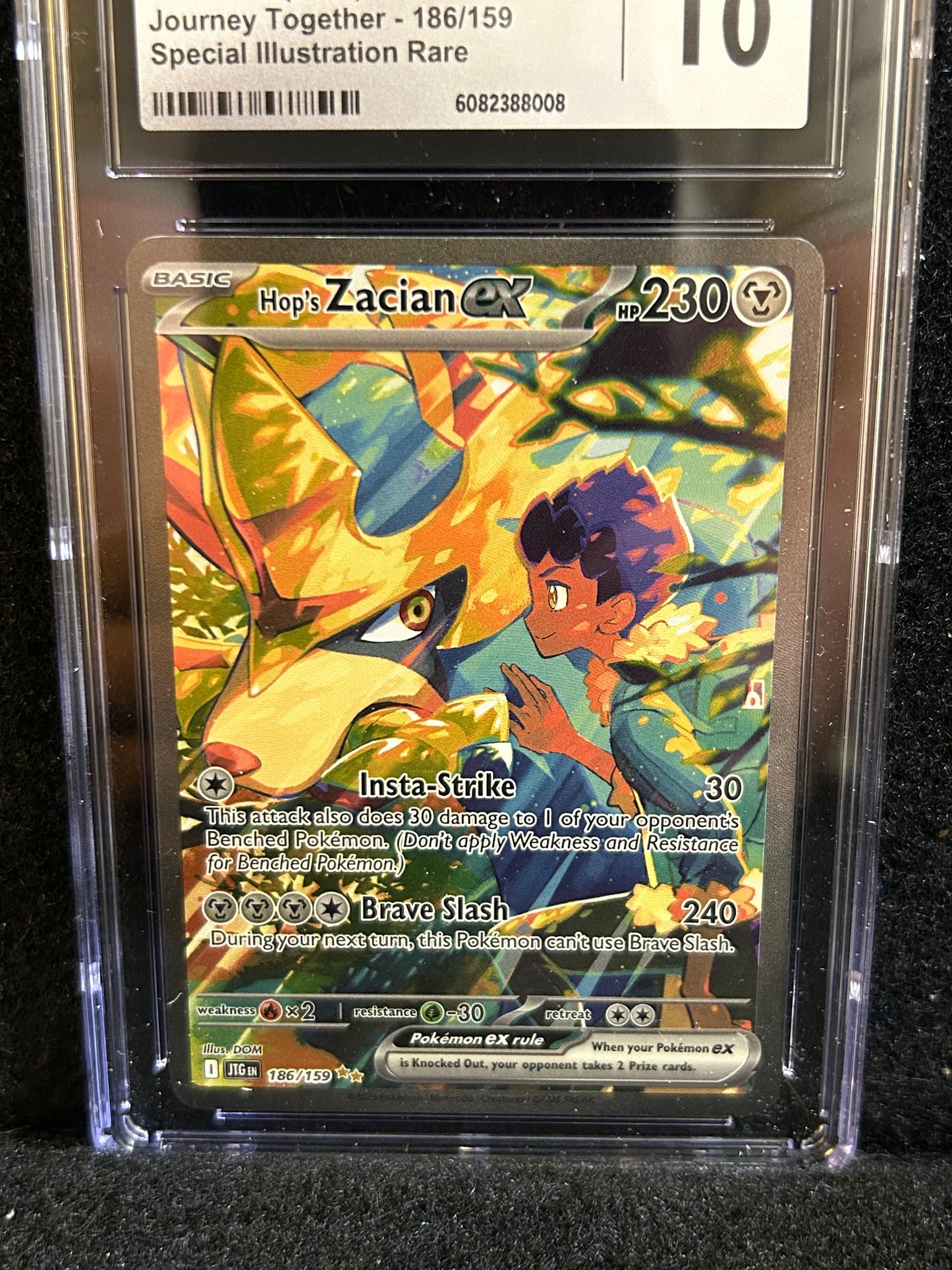 Hop’s Zacian ex – Pokémon (2025) – Journey Together – 186/159 – Special Illustration Rare – CGC 10 Gem Mint