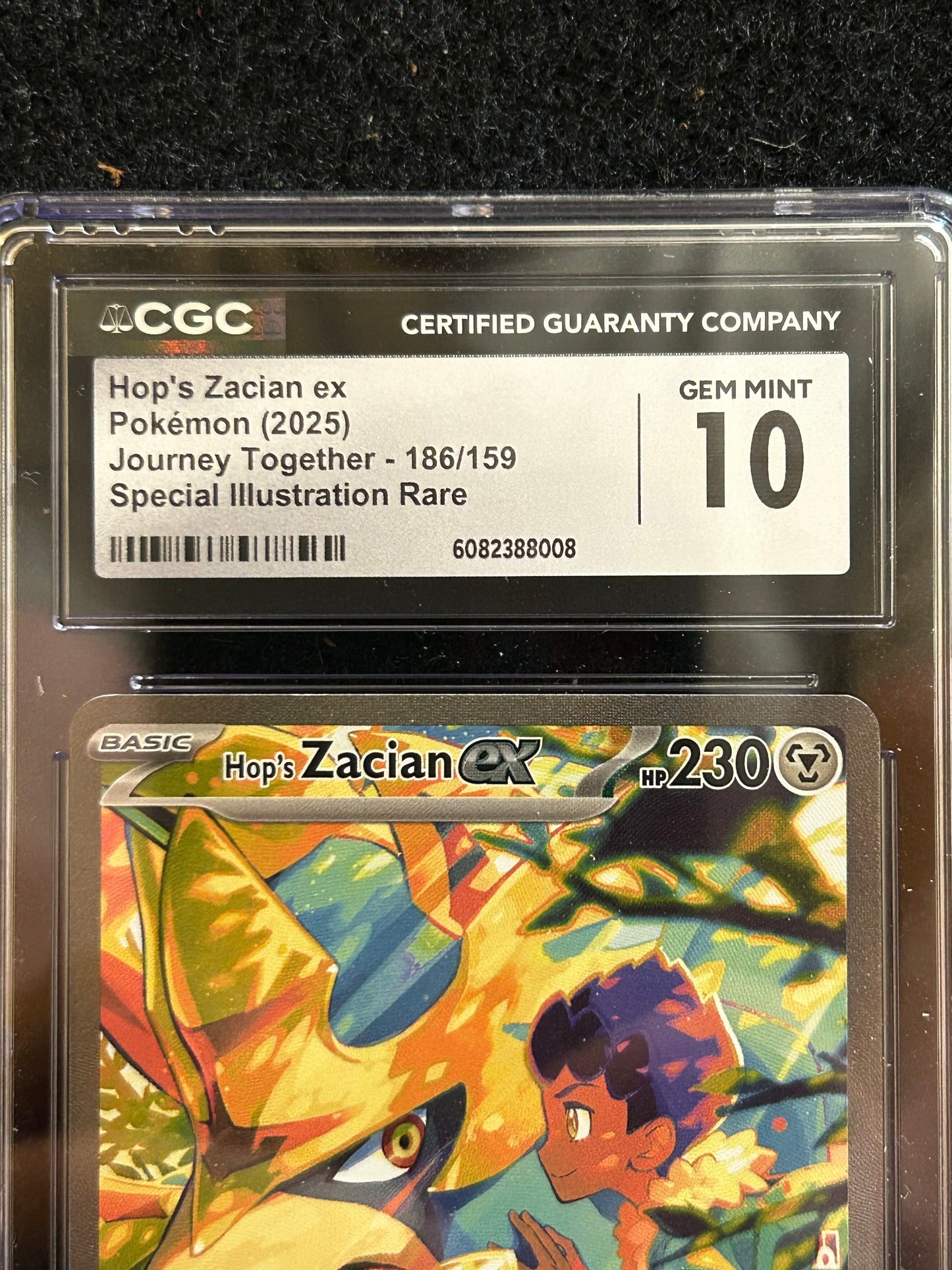 Hop’s Zacian ex – Pokémon (2025) – Journey Together – 186/159 – Special Illustration Rare – CGC 10 Gem Mint