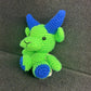 Green Blue Crochet Bull