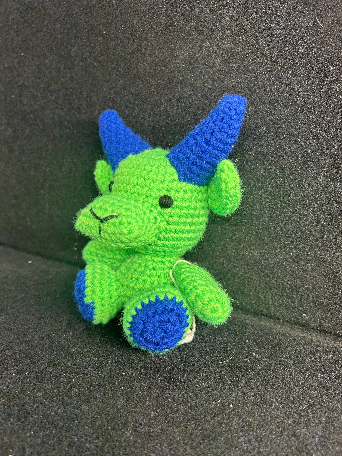 Green Blue Crochet Bull
