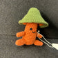 Green Brown Crochet Mushroom