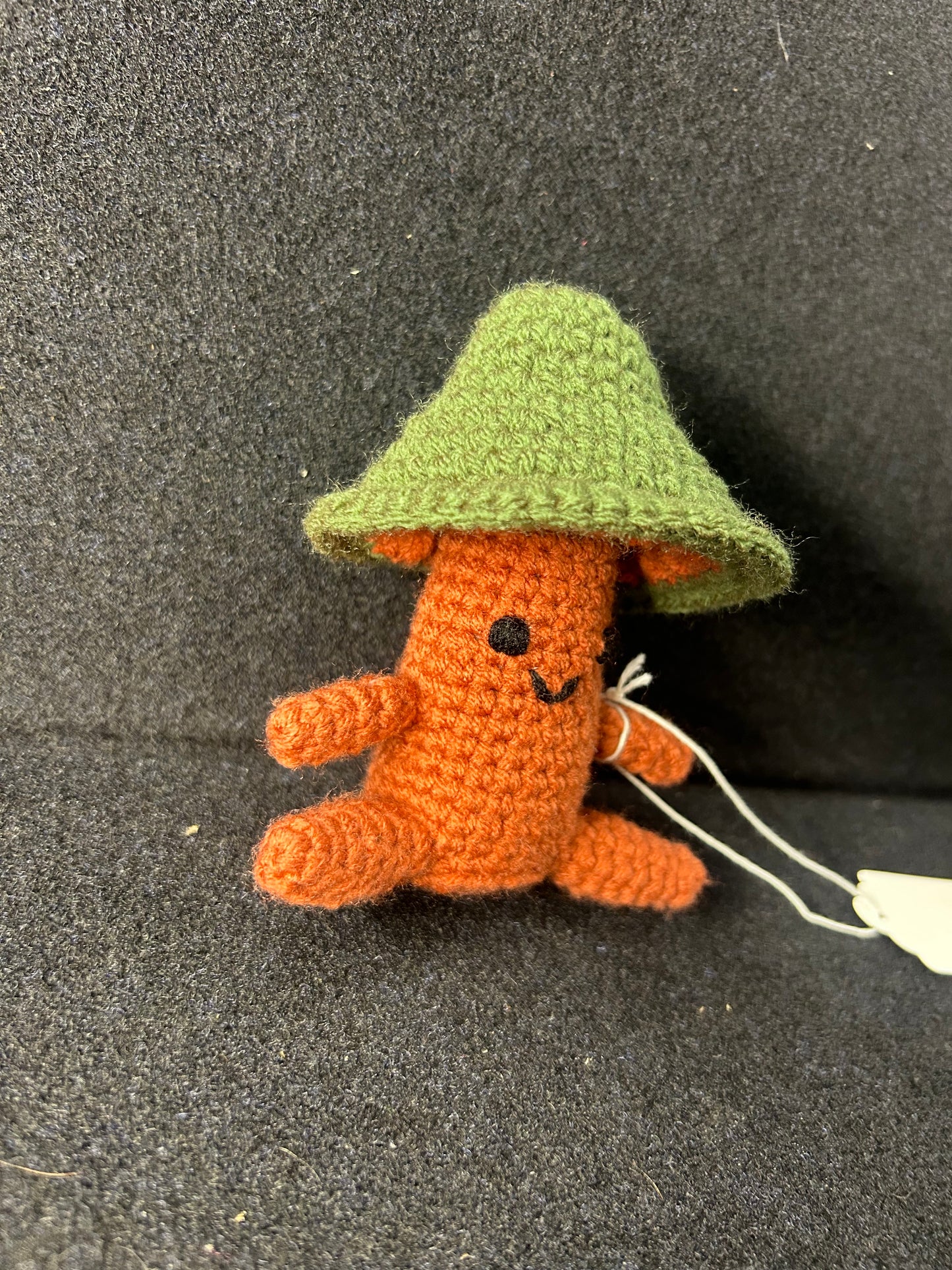 Green Brown Crochet Mushroom