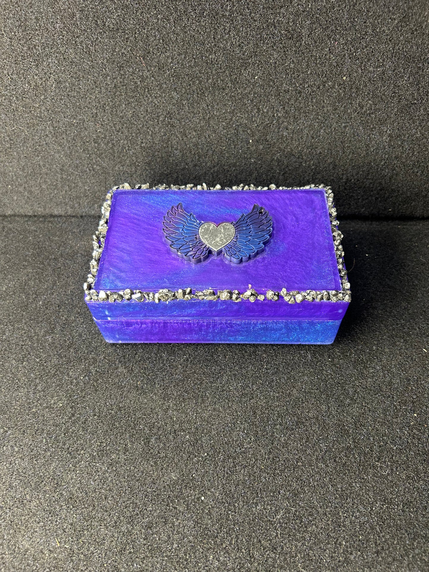 Purple Blue Heart Jewelry Box
