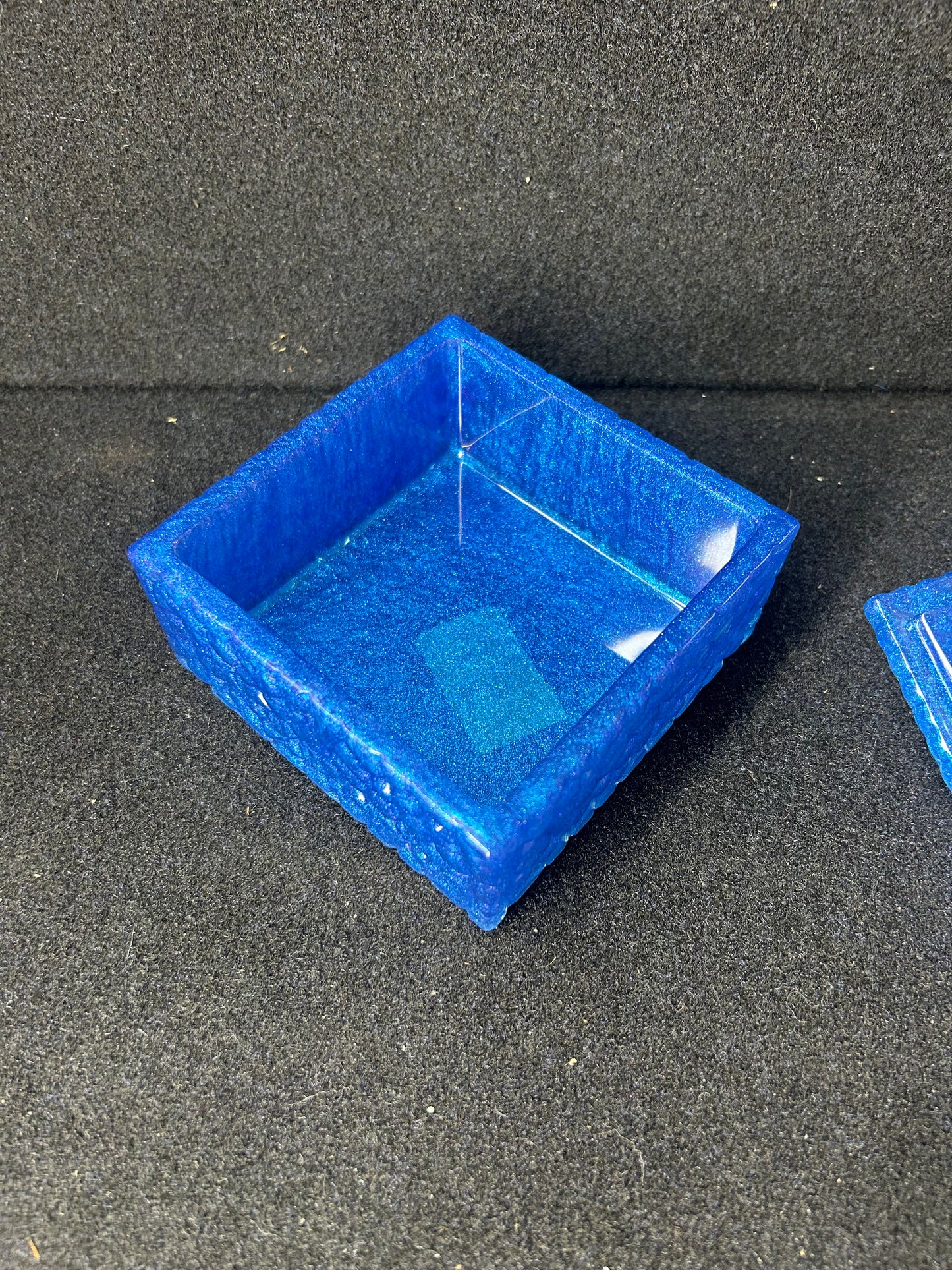 Blue Jewelry Box with Red and Black Baby Dragon