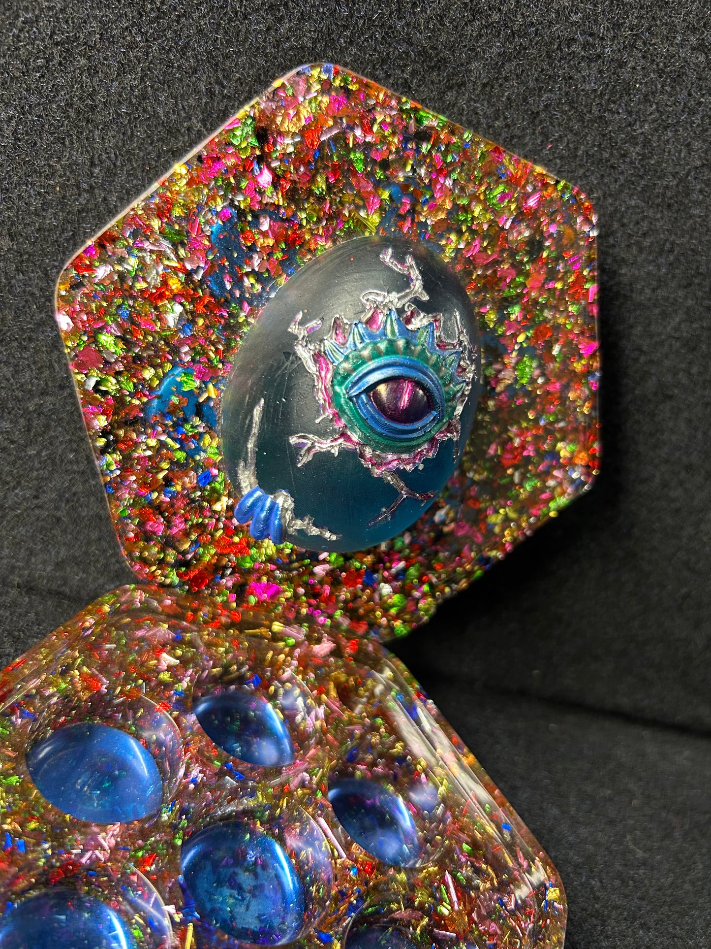 Hexagon Rainbow Sparkle Dragon Egg Dice Box