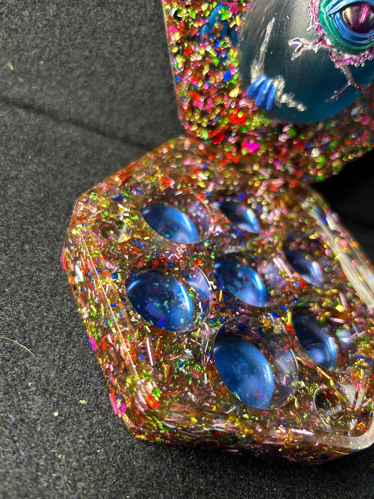 Hexagon Rainbow Sparkle Dragon Egg Dice Box