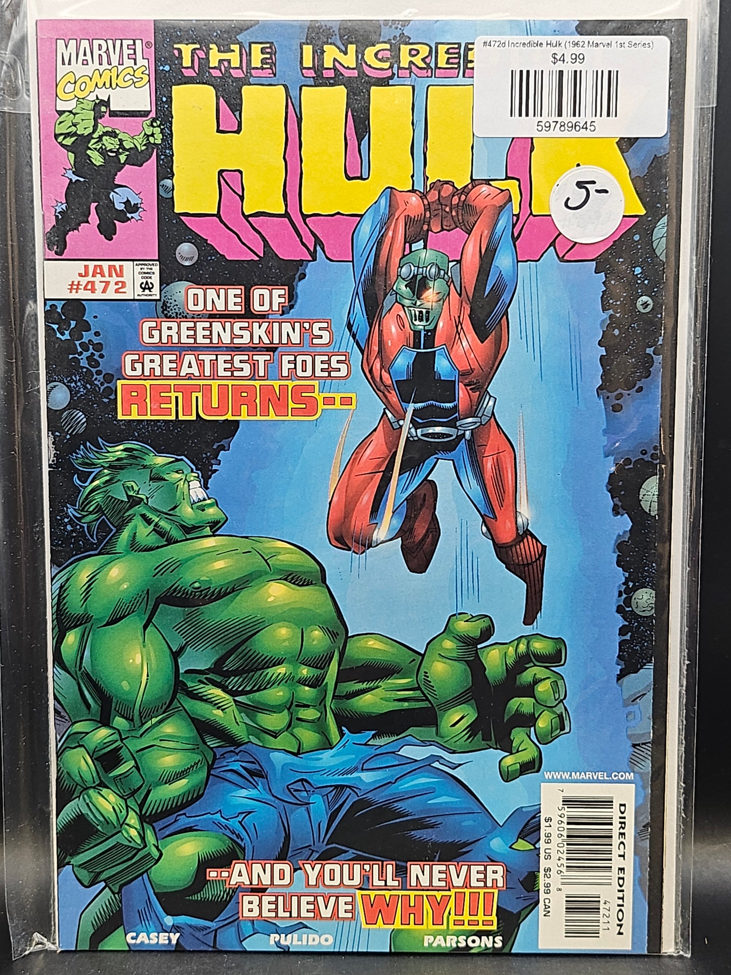 #472d Incredible Hulk (1962 Marvel 1st Series)