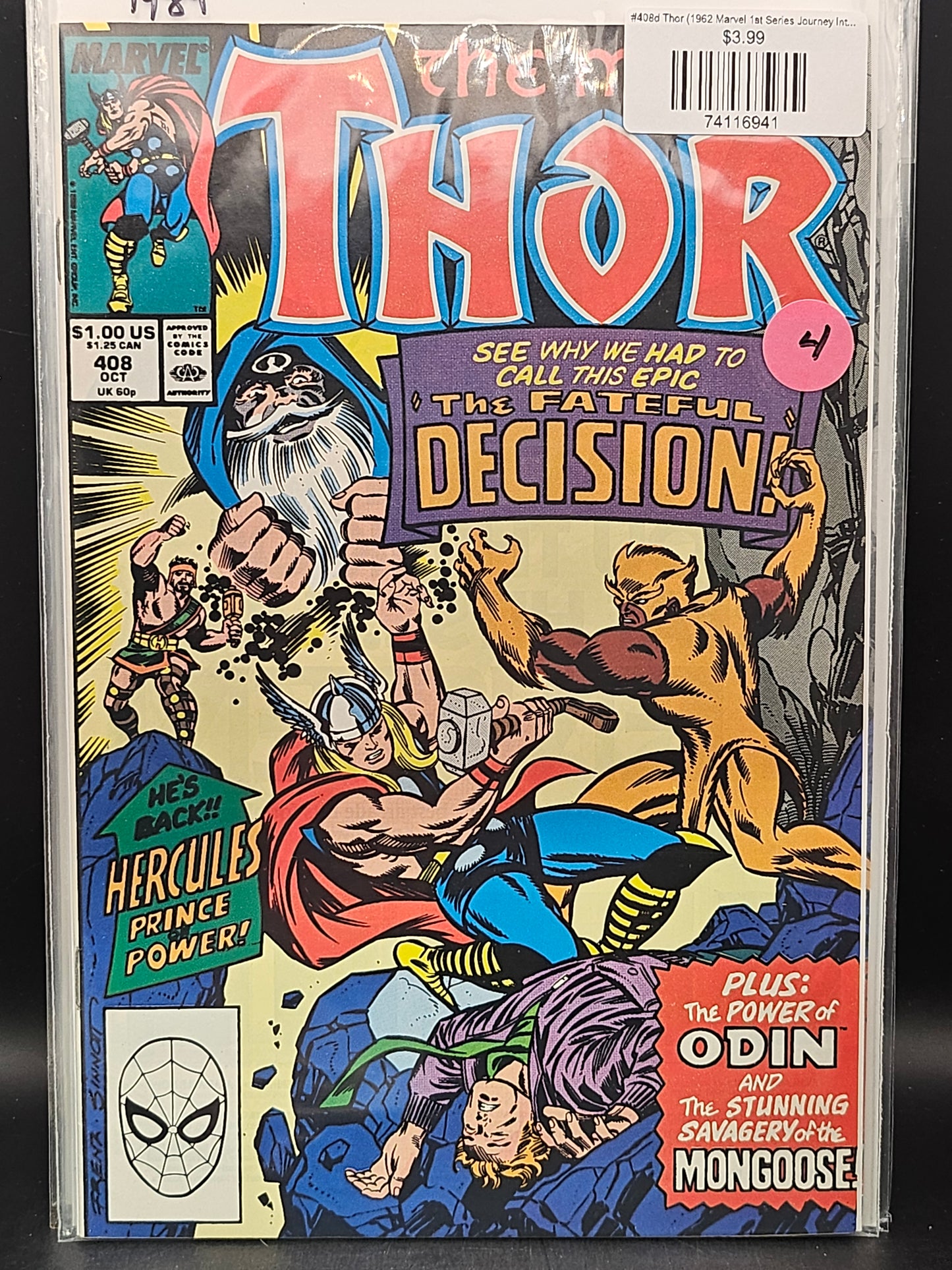 #408d Thor (1962 Marvel 1st Series Journey Into Mystery)