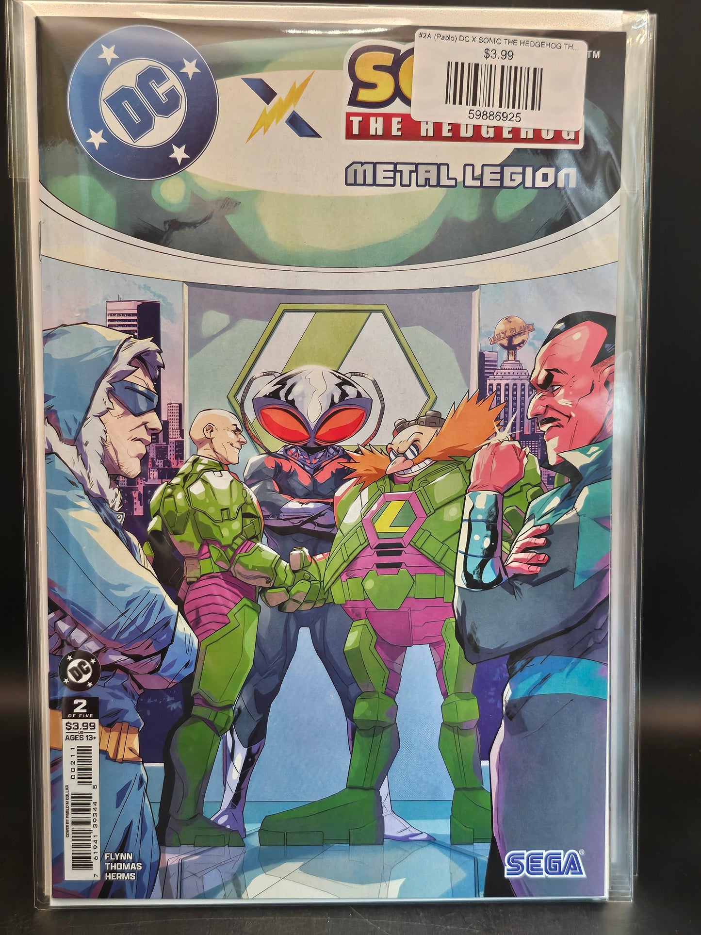 #2A (Pablo) DC X SONIC THE HEDGEHOG THE METAL LEGION (OF 5 PABLO M COLLAR)