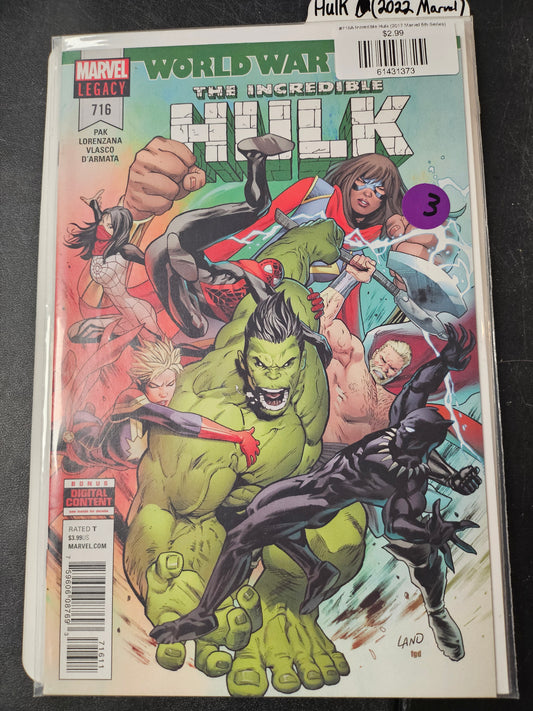 #716A Incredible Hulk (2017 Marvel 5th Series)